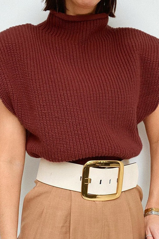 Pullover mit Rollkragen und kurzen Ärmeln