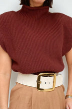 Pullover mit Rollkragen und kurzen Ärmeln