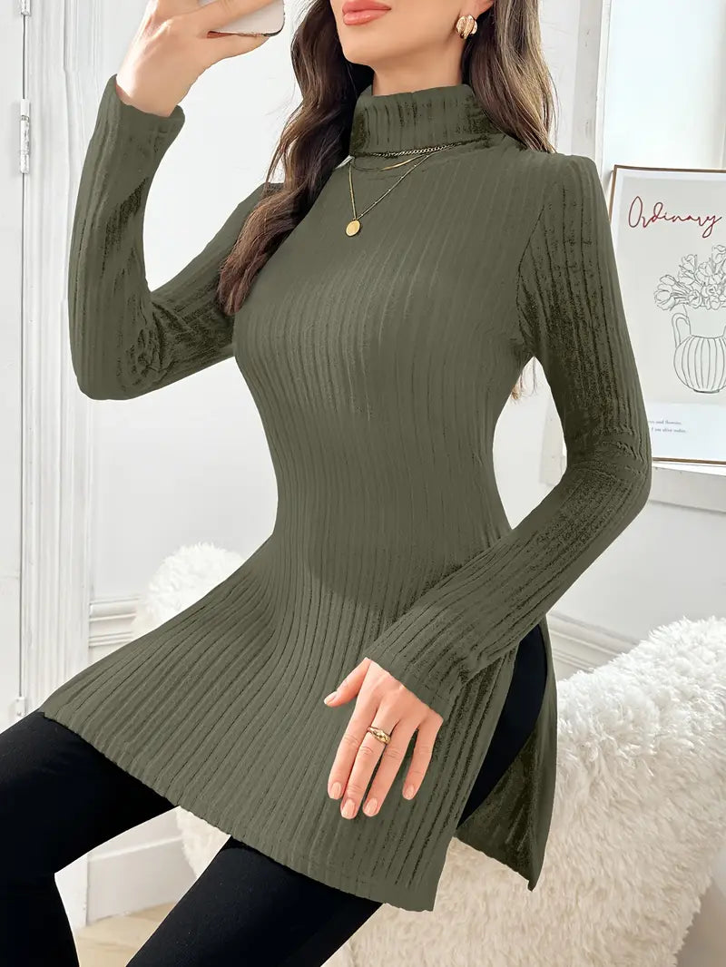 Eleganter Langärmeliger Pullover Mit Schmaler Passform Für Den Herbst