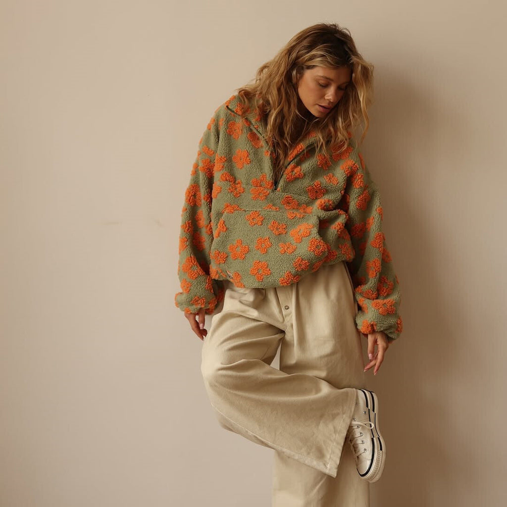 Gemütliches Blüten-Fleece