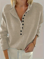 Solider Pullover Mit Halber Knopfleiste