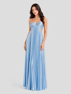 Maxikleid mit V-Ausschnitt und Neckholder