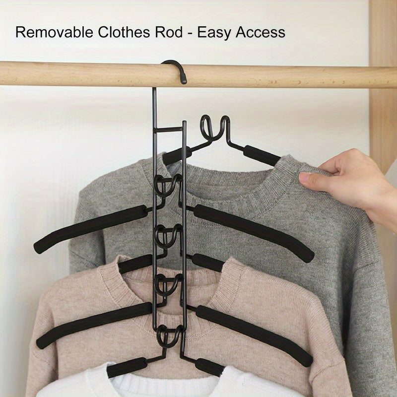 Multilayer Kleiderbügel Set – 5-in-1 Platzsparender Organizer inklusive rutschfesten Schaumstoffpolstern