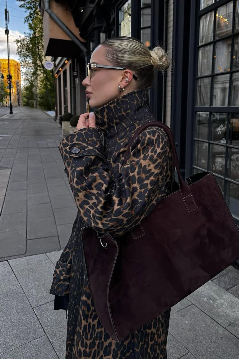 Trenchcoat mit Leopardenmuster
