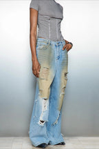 Jeans mit hoher Taille und Denim