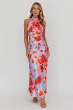 Shana – Maxikleid mit Neckholder und Blumenmuster