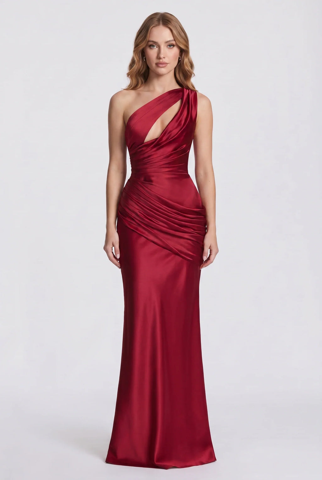 Twisted – Satin-Maxikleid mit Cut-outs