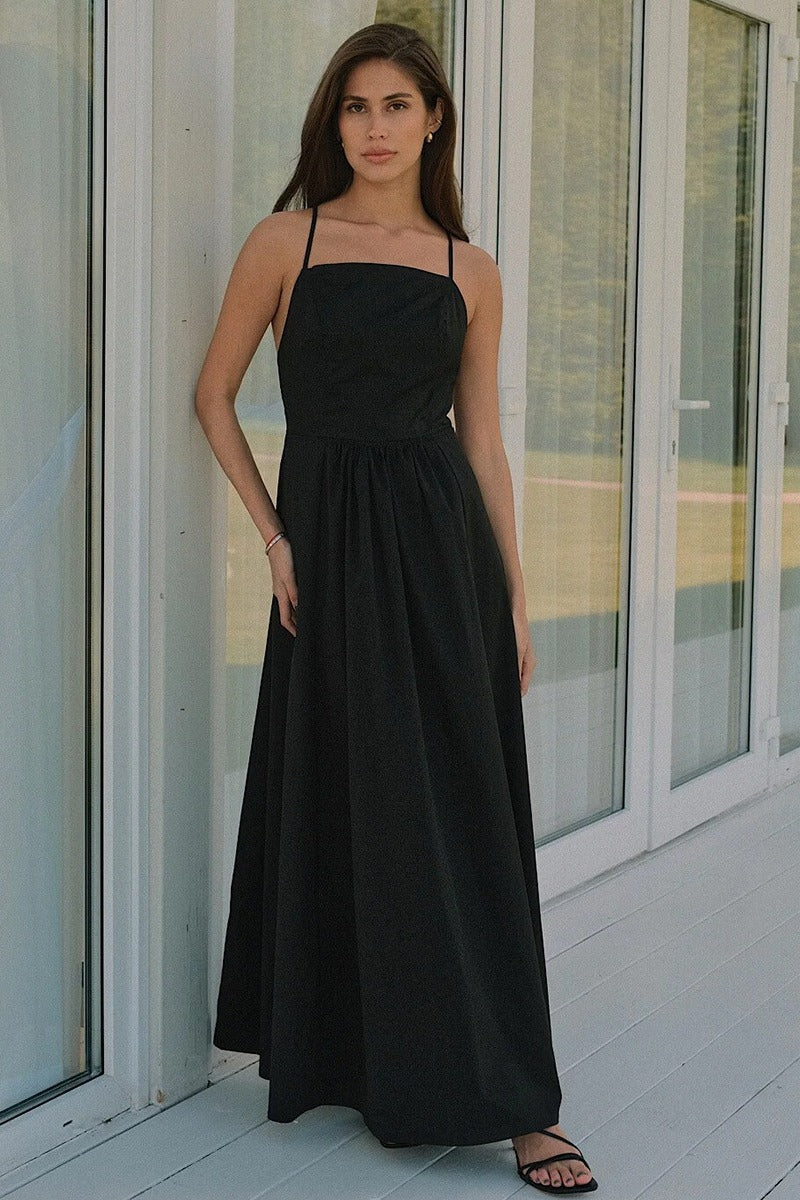 Ärmelloses Maxikleid mit Bindedetail und Baumwolle