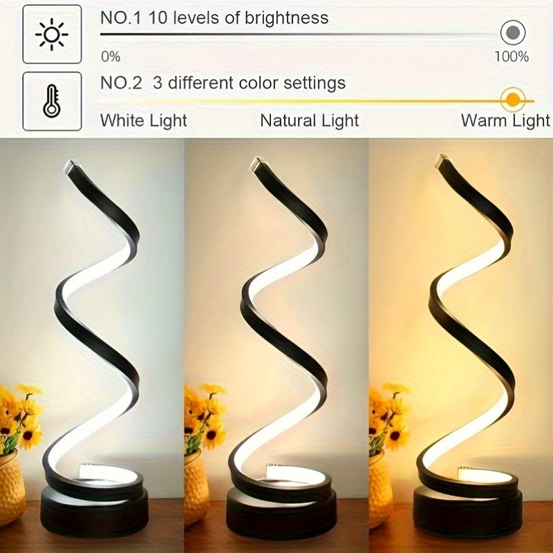 Spiral-LED-Schreibtischlampe: Moderne dimmbare Beleuchtung