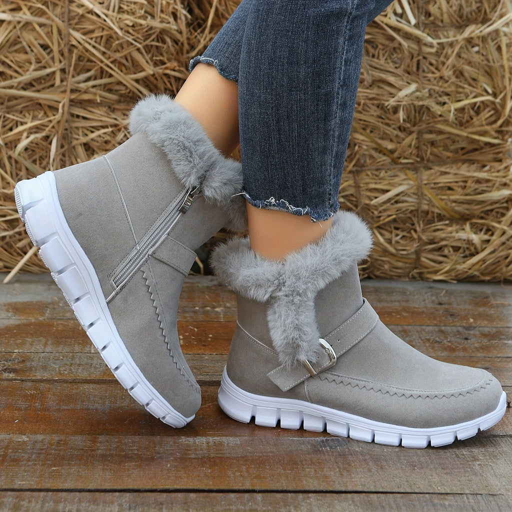 Warme Samt-Schneestiefel für Damen – Komfortabel und Elegant