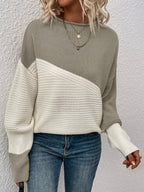 Eleganter Farbblock Pullover
