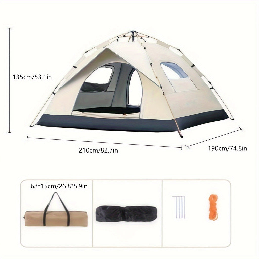 QuickCamp Zelt - Schnell aufzubauendes Zelt inklusive UV-Schutz für 4 Personen