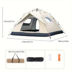 QuickCamp Zelt - Schnell aufzubauendes Zelt inklusive UV-Schutz für 4 Personen