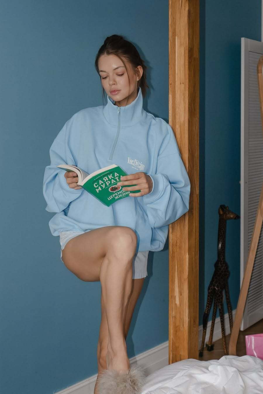 Sweatshirt mit Reißverschluss und Grafikdruck