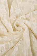 Asymmetrischer Maxirock mit Spitze in Beige