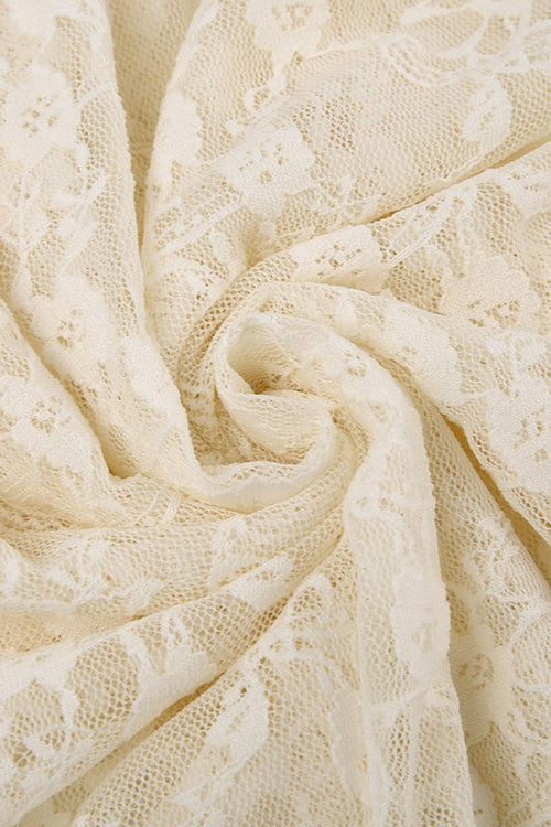 Asymmetrischer Maxirock mit Spitze in Beige