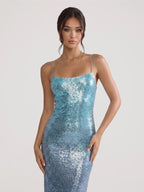 Gradient – Maxikleid mit Pailletten