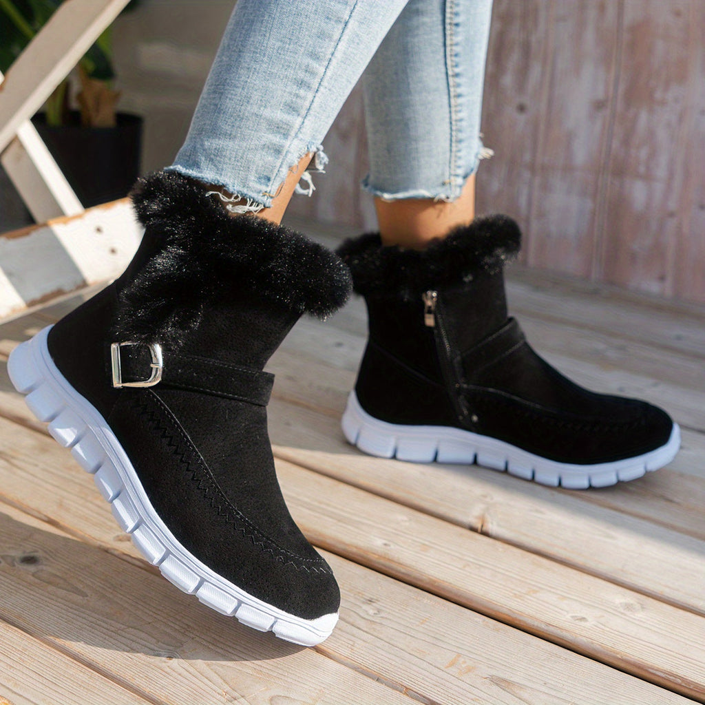 Warme Samt-Schneestiefel für Damen – Komfortabel und Elegant
