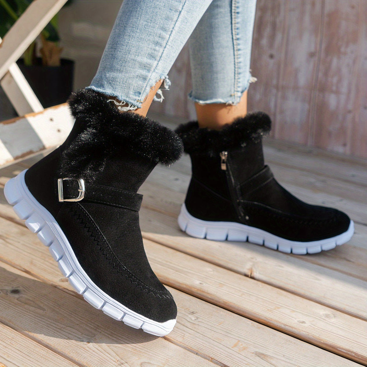 Warme Samt-Schneestiefel für Damen – Komfortabel und Elegant