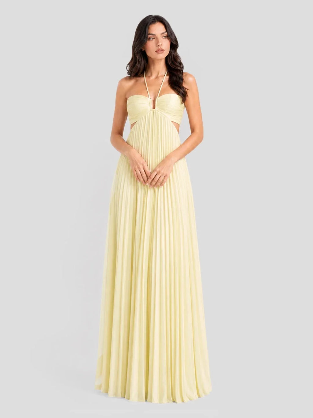Maxikleid mit V-Ausschnitt und Neckholder