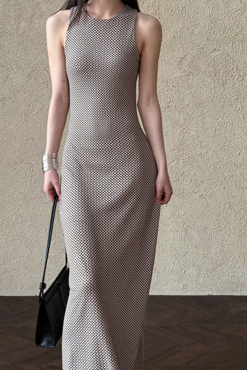 Ärmelloses Maxikleid in Grau