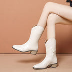 Damen Westernstiefel mit niedrigem Blockabsatz