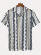 Herren Sommer Lässig Kurzarmshirt – Gewebter Stoff für einen Frischen Look