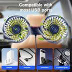 Tragfan Dual Car Fan: 5-Blatt 360° Rotierend Ultra-Leise