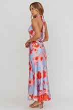 Shana – Maxikleid mit Neckholder und Blumenmuster