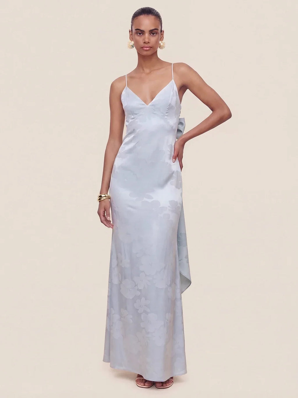 Satin-Maxikleid