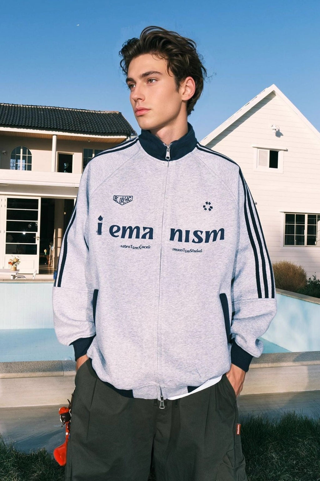 Hoodie mit Reißverschluss und Baumwolle