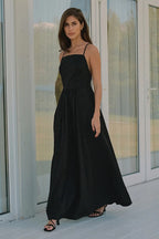 Ärmelloses Maxikleid mit Bindedetail und Baumwolle