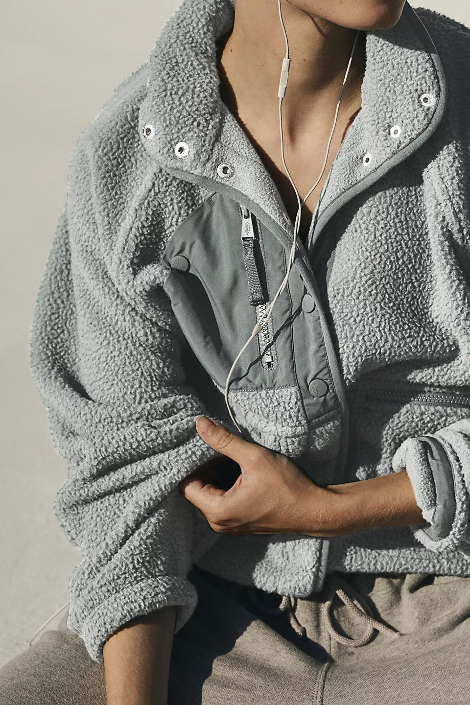 Jacke in Braun mit Stehkragen