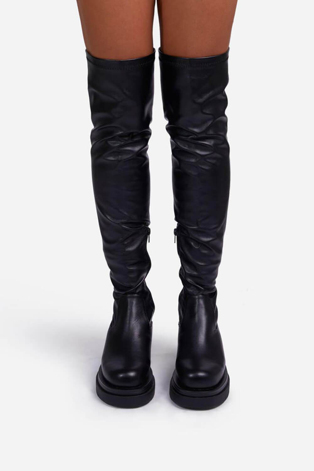Overknee-Stiefel in Lederoptik