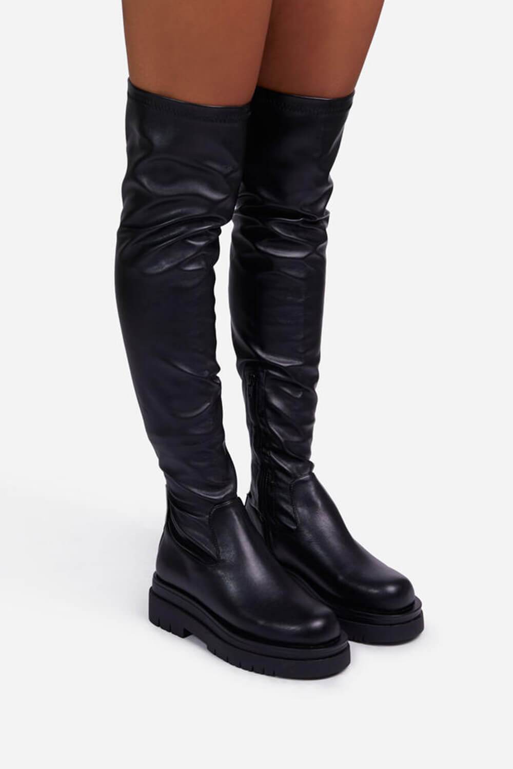 Overknee-Stiefel in Lederoptik