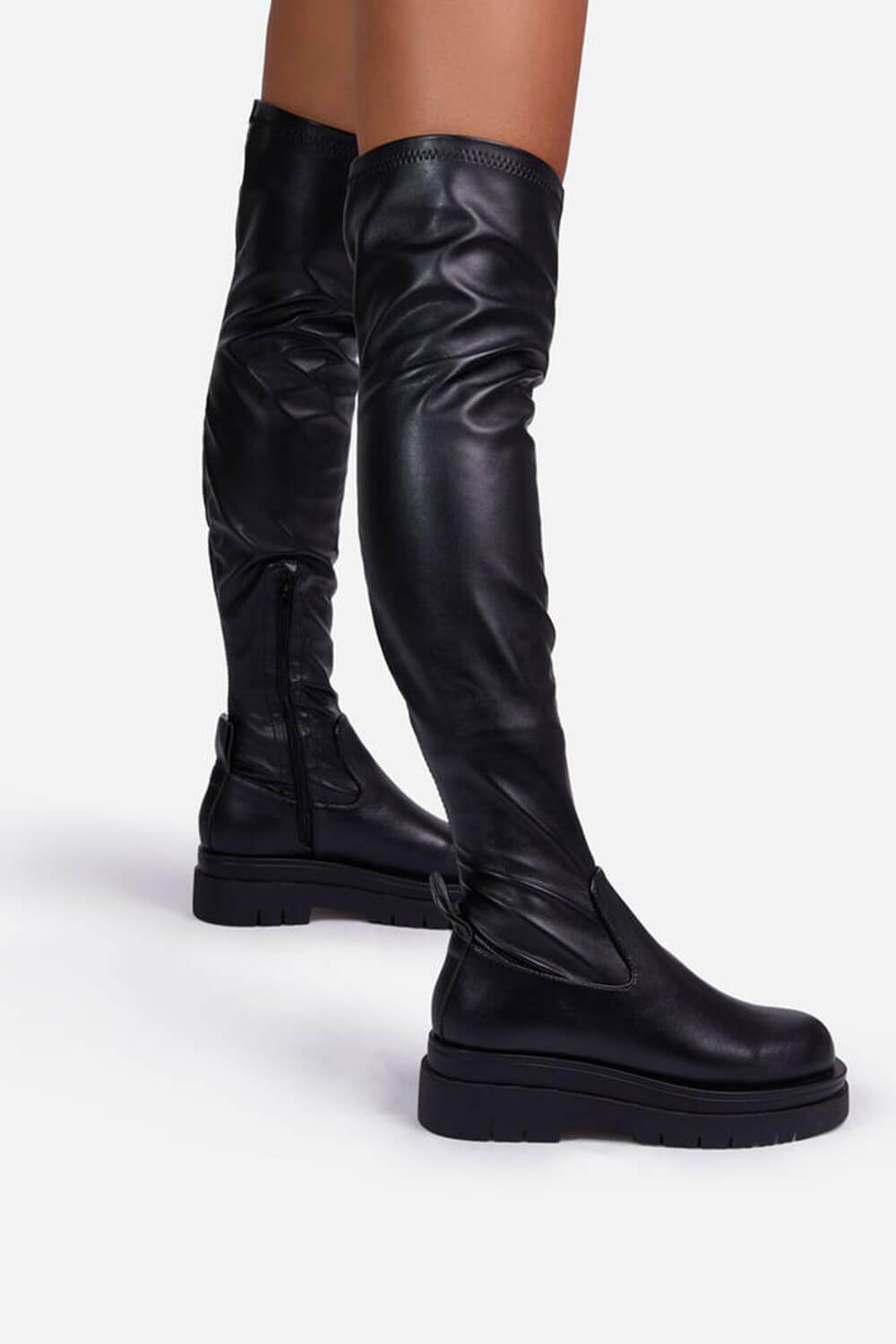 Overknee-Stiefel in Lederoptik