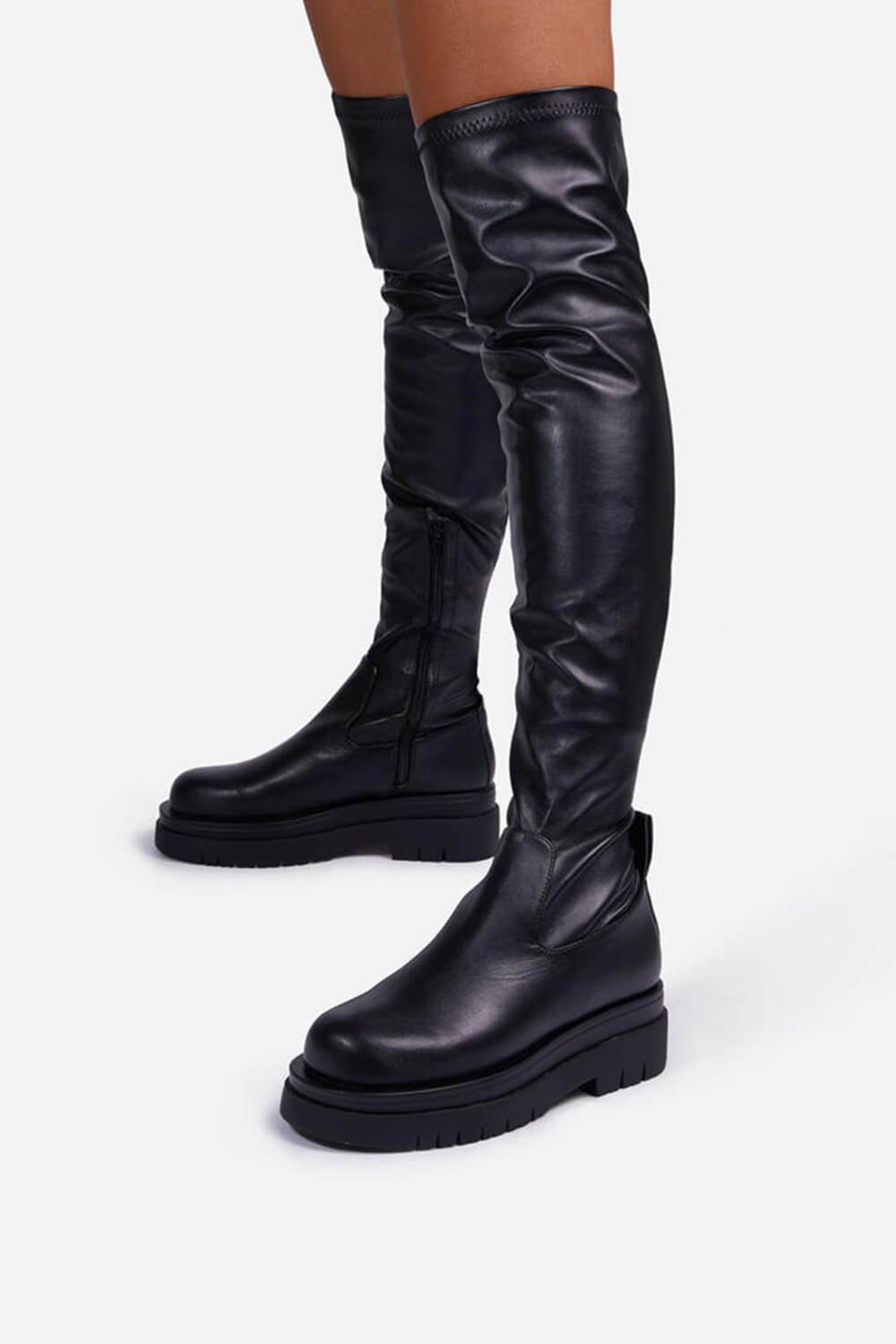 Overknee-Stiefel in Lederoptik