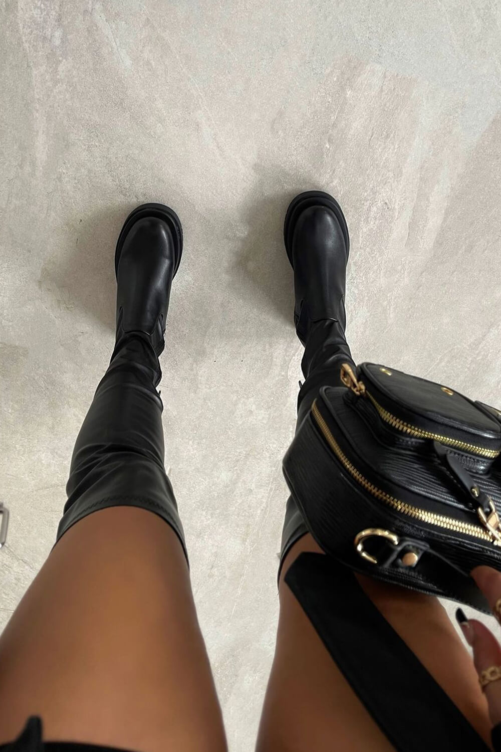 Overknee-Stiefel in Lederoptik