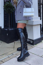 Overknee-Stiefel in Lederoptik