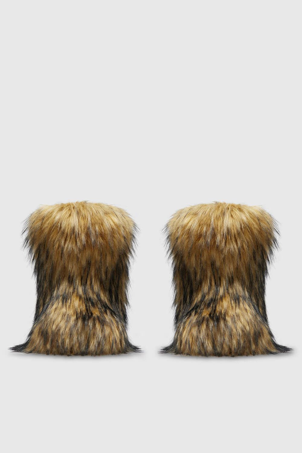 Wadenhohe Stiefel mit Kunstfell – Braun