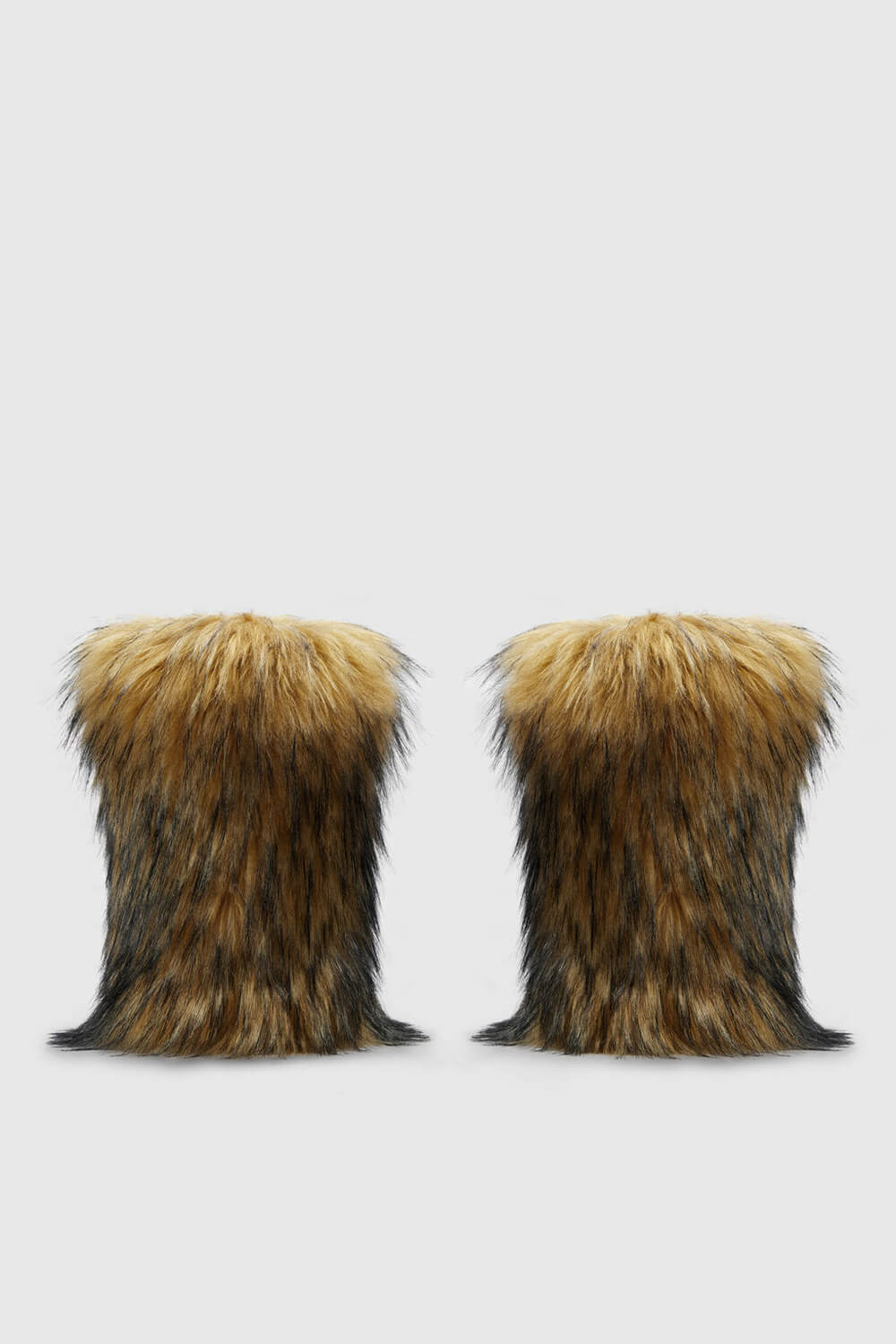 Wadenhohe Stiefel mit Kunstfell – Braun