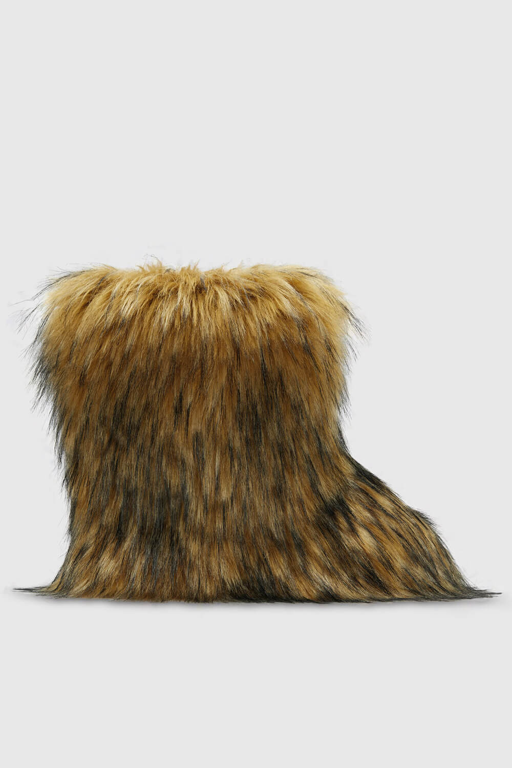 Wadenhohe Stiefel mit Kunstfell – Braun