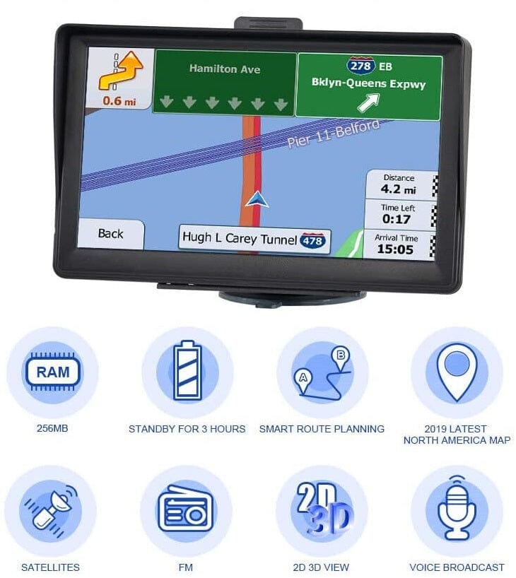 7 Zoll GPS-Navigationssystem – Zuverlässige Routenführung für Auto sowie Lkw