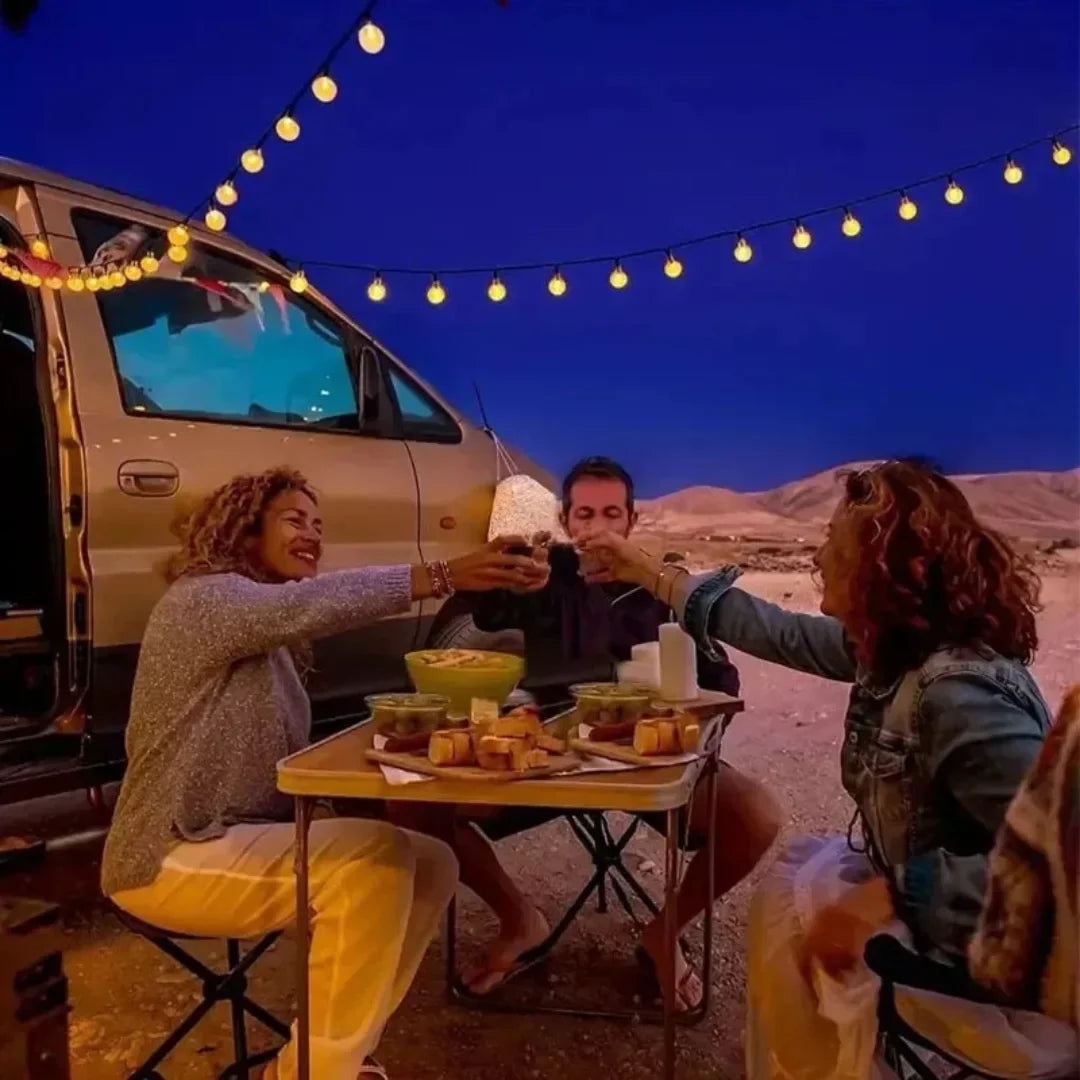 Solar LED Lichterkette mit Kugeln – Warm und Behaglich