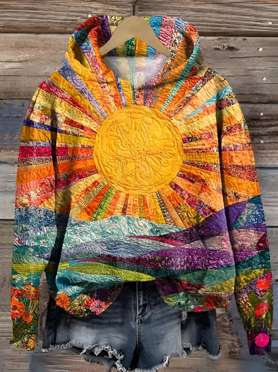 Bunte Sonnenaufgang Kapuzenpullover
