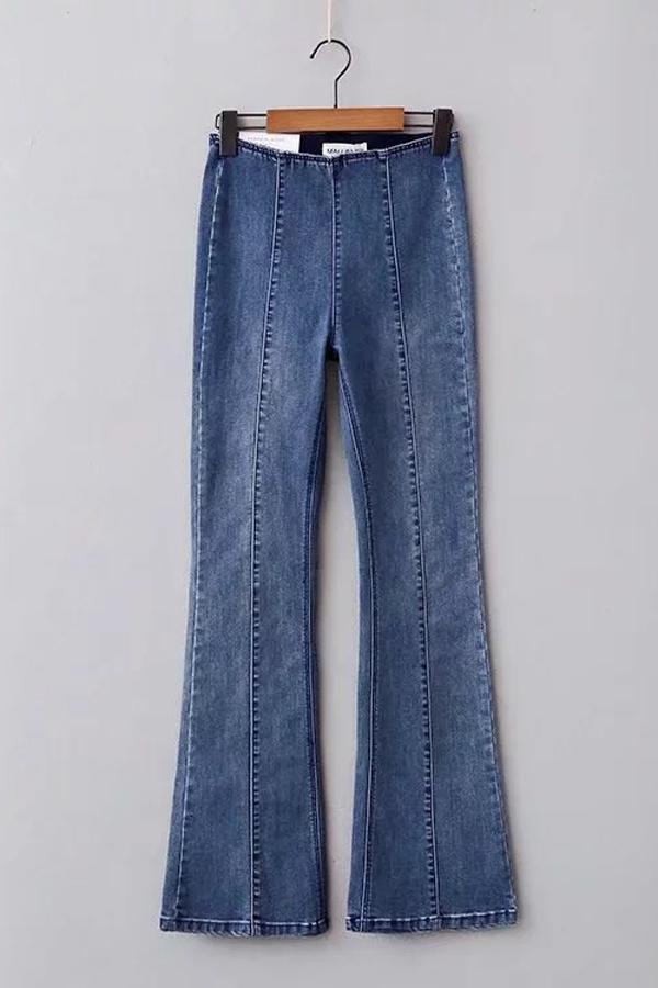 High-Waist Skinny-Jeans – Blau
