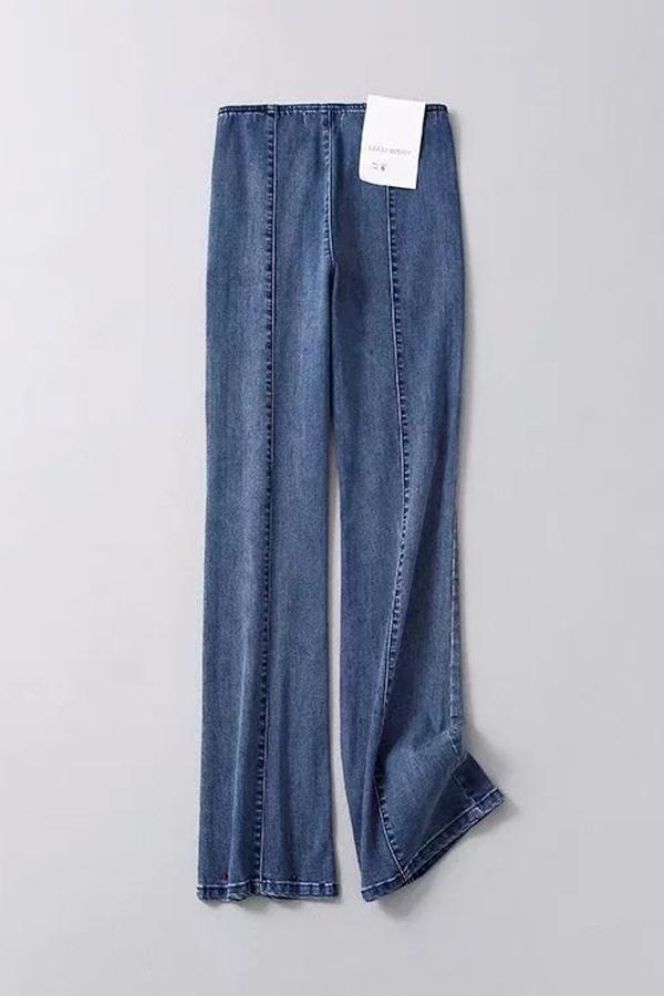 High-Waist Skinny-Jeans – Blau