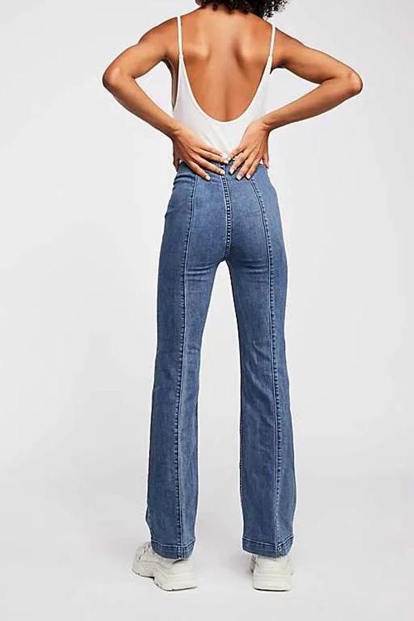 High-Waist Skinny-Jeans – Blau