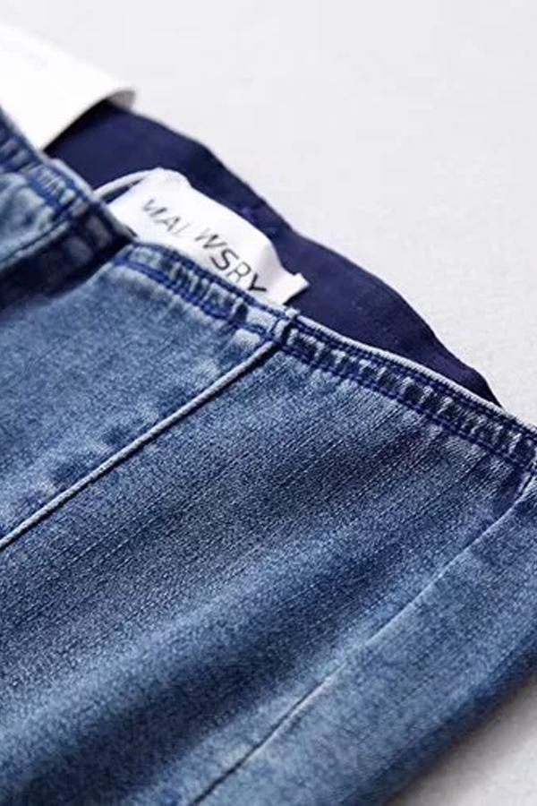 High-Waist Skinny-Jeans – Blau