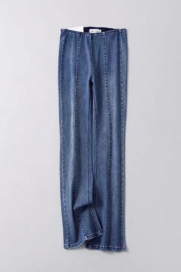 High-Waist Skinny-Jeans – Blau